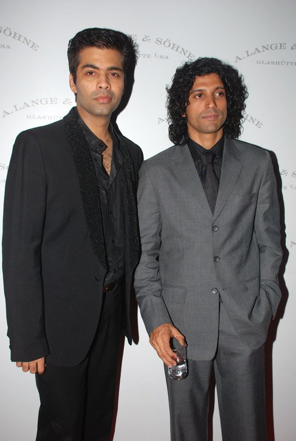 Karan Johar, Farhan Akhtar at the launch of A. Lange and Sohne watches 