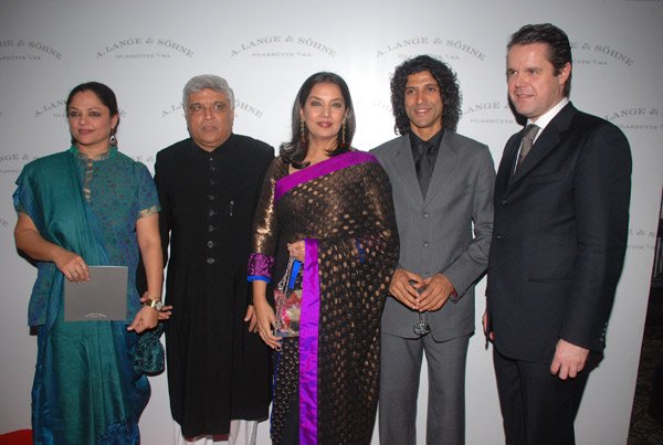 Tanvi Azmi, Javed Akhtar, Shabana Azmi, Farhan Akhtar at the launch of A. Lange and Sohne watches 
