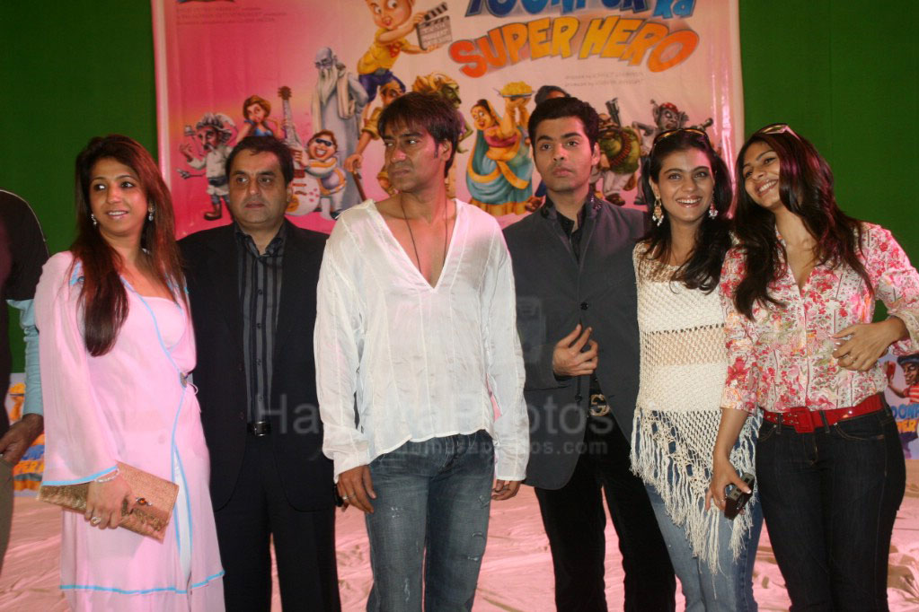 Krishika, Sunil, Ajay, Karan, Kajol, Tanisha at Toonpur Ka Superhero, Indias First 3D and Live Action animation film Lanched 