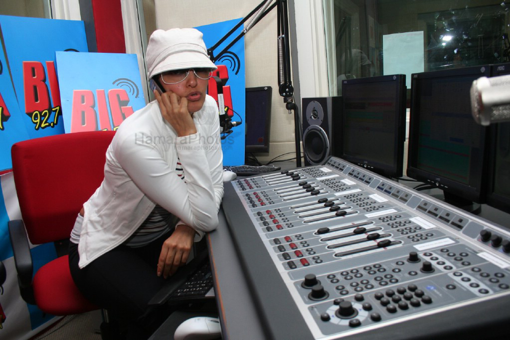 Neha Dhupia at BIG FM studios on Feb 7th 2008 