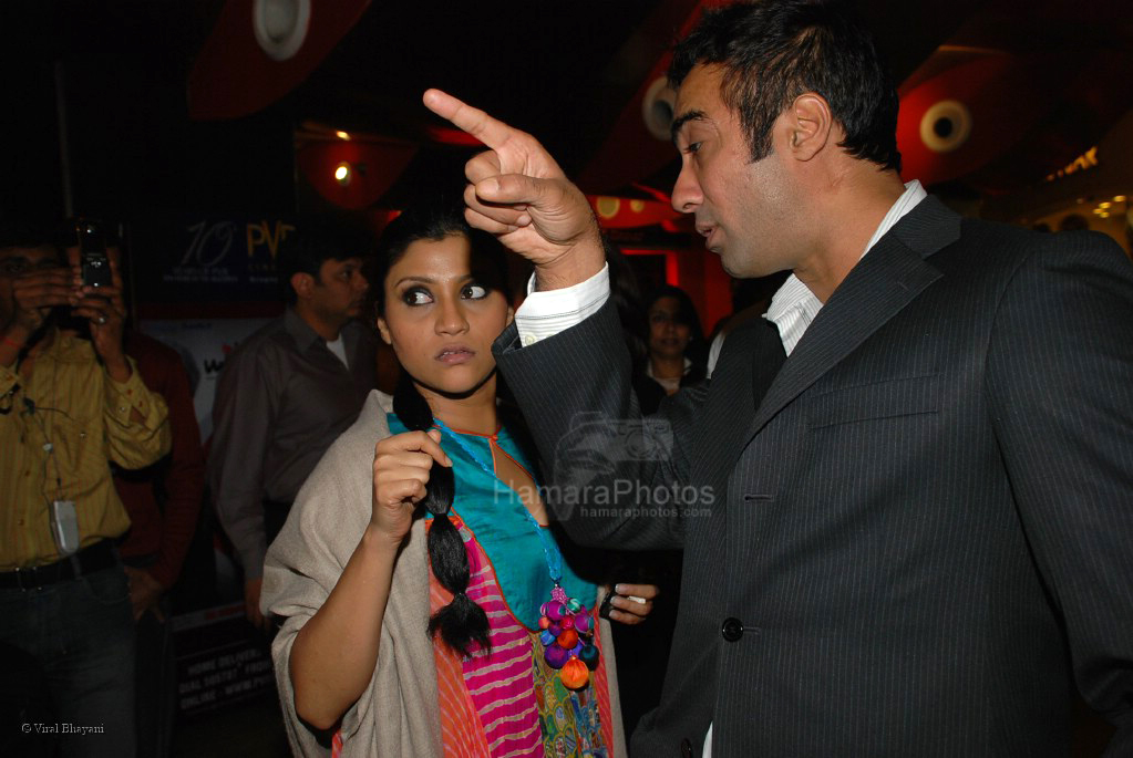 Konkan Sen, Ranvir Shorey at the premiere of Mithiya at PVT on Feb 7th 2008 