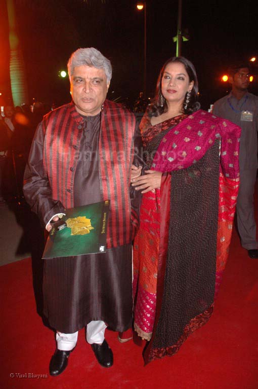 Javed Akhtar,Shabana Azmi at Jodhaa Akbar premiere at IMAX WADALA on 14th feb 2008 