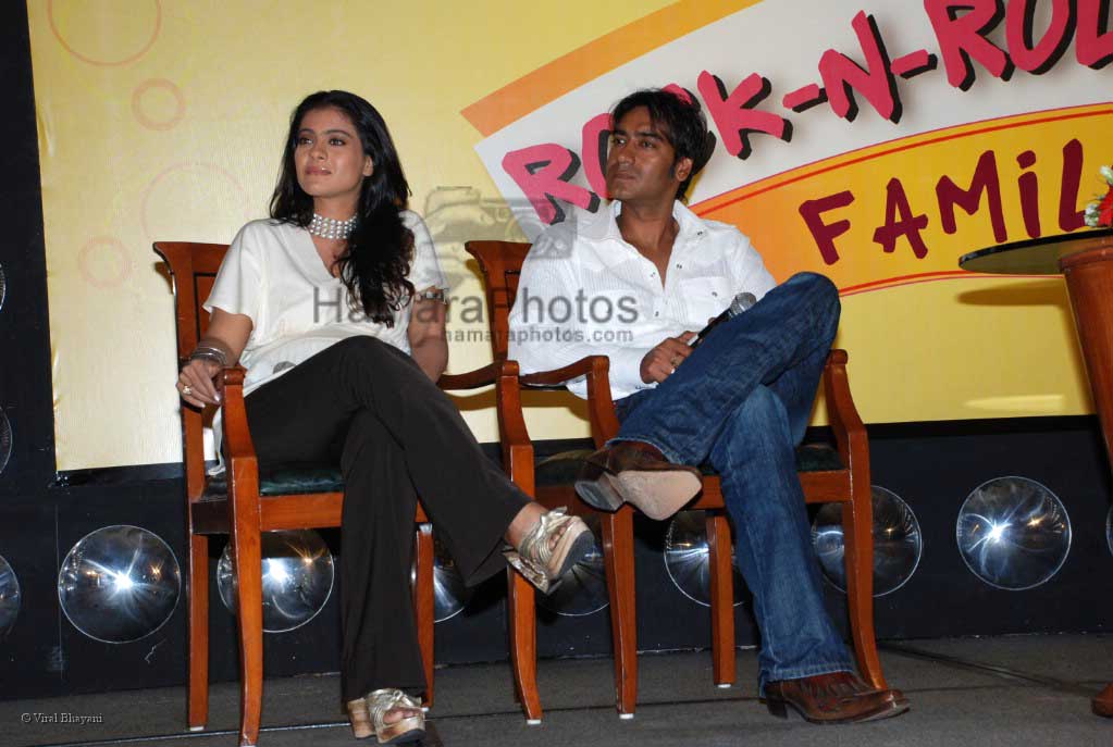Kajol,Ajay Devgan at Zee's new show Rock N Roll Family hosted by Sharad Kelkar in JW Marriott on March 6th 2008