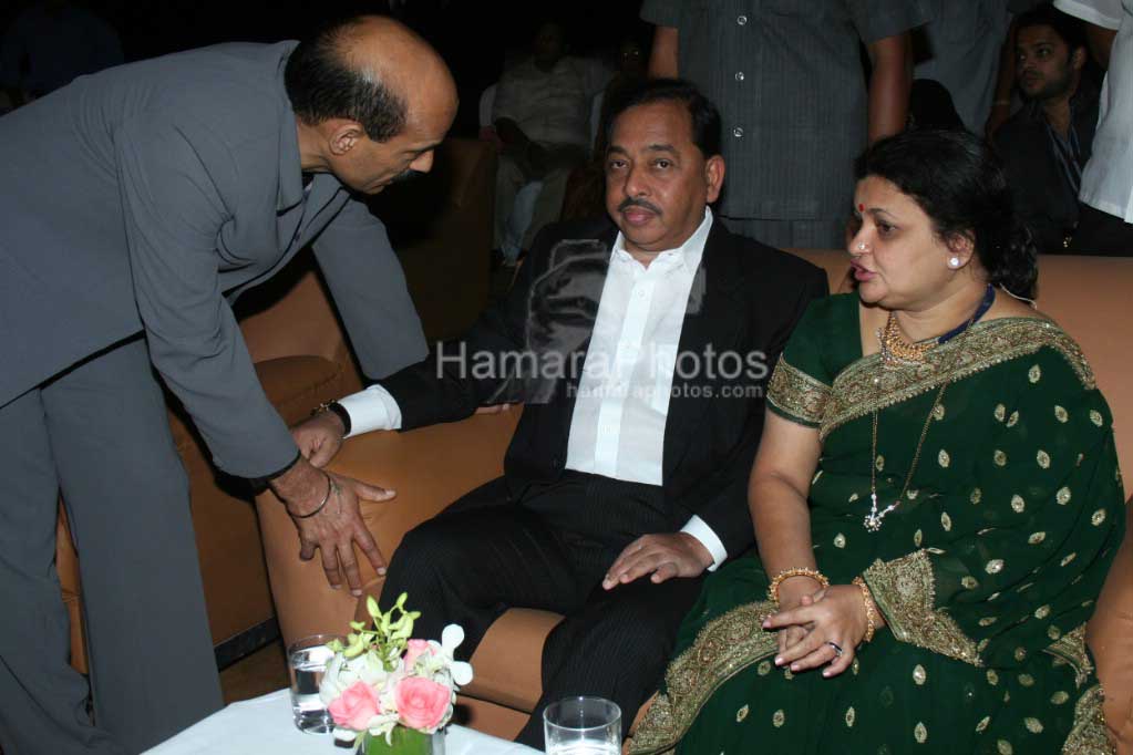 Narayan Rane with wife at Kripa Shankar's son Sanjay Singh's engagement to Ankita in Grand Haytt on March 9th 2008