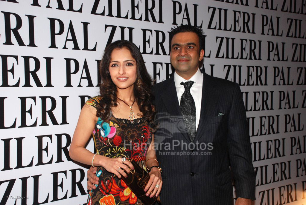 Yogesh Radhakrishnan and wife at the opening of Pal Zileri's first store in Mumbai  in The Hilton Towers on March 14th 2008