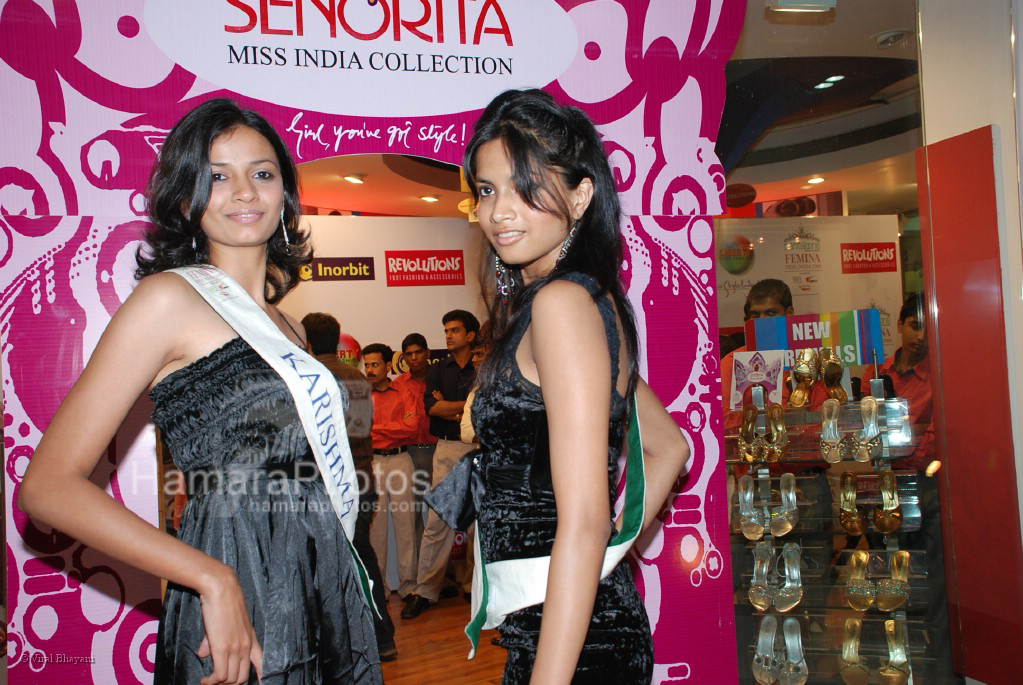 Femina Miss India contestants promote Liberty footwear in Inorbit Mall on March 27th 2008