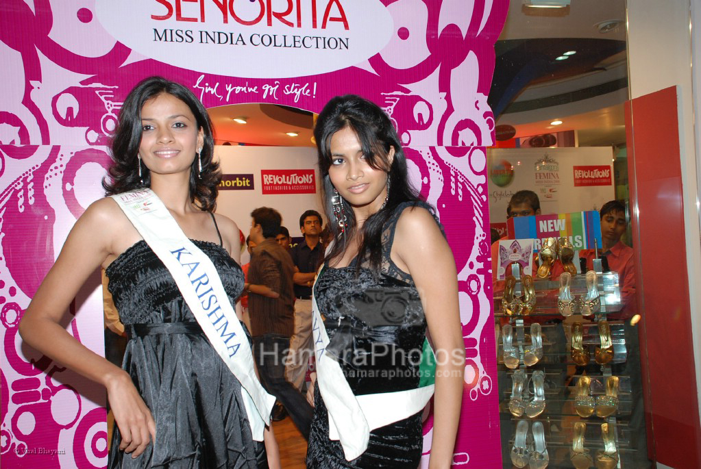 Femina Miss India contestants promote Liberty footwear in Inorbit Mall on March 27th 2008