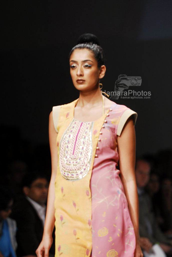 Model walks on the Ramp for Anupama Dayal in Lakme India Fashion Week on March 31th 2008