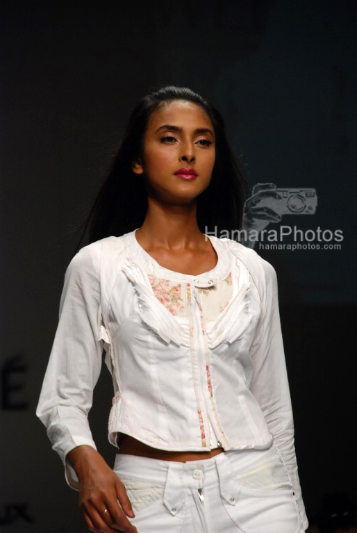 Model walks on the ramp for Gen Next designers showcase at Lakme India Fashion Week on March 31st 2008