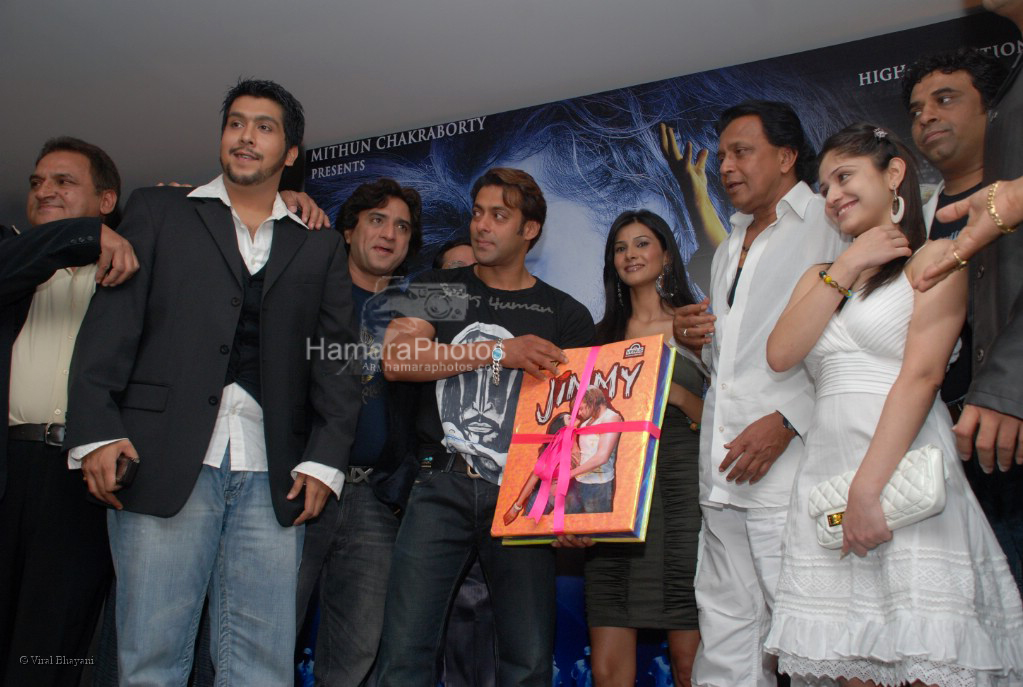 Mithun Chakraborty, Salman Khan, Pooja Singh at the Music Launch of Jimmy in D Ultimate Club on March 31th 2008