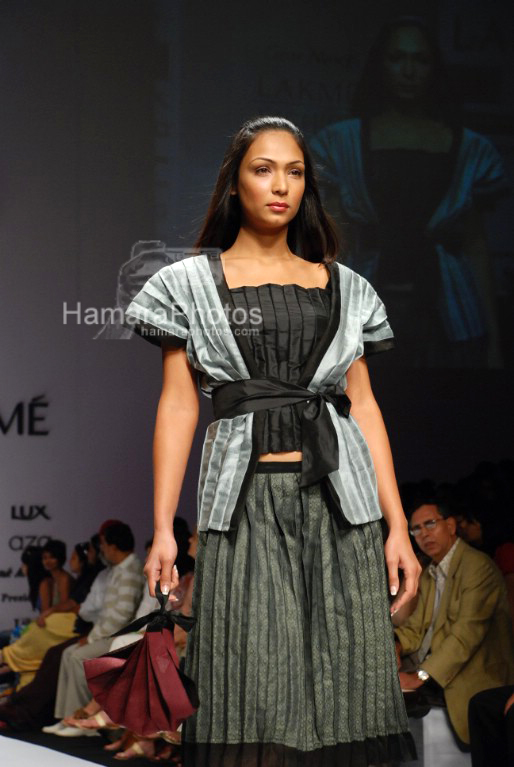 Model walks on the ramp for Gen Next designers showcase at Lakme India Fashion Week on March 31st 2008