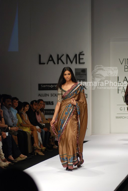 Model walks on the ramp for  Vineet Bahl at Lakme India Fashion Week on April 1st 2008