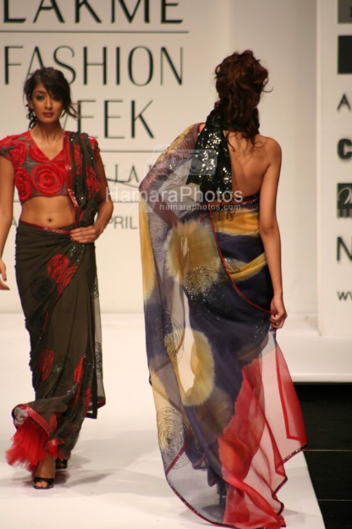 Model walks on the ramp for  Anand Kabra at Lakme India Fashion Week on April 1st 2008