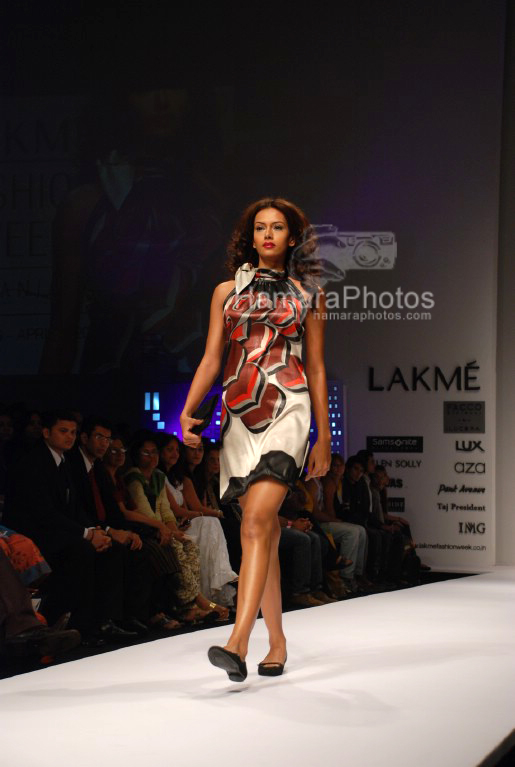 Model walks on the ramp for Allen Solly show in Lakme Fashion week on April 2nd 2008