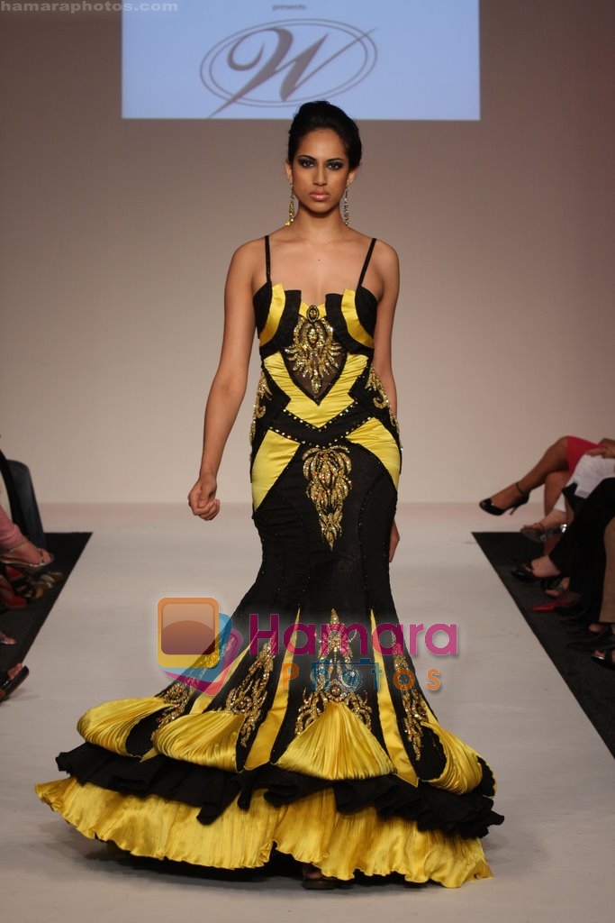 Model showcasing Isla Modas designer collection in Grand Finale at Dubai Fashion Week on April 11th 2008 