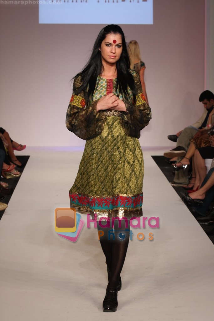 Model showcasing Vikram Phadnis designer collection at Dubai Fashion Week on April 11th 2008 