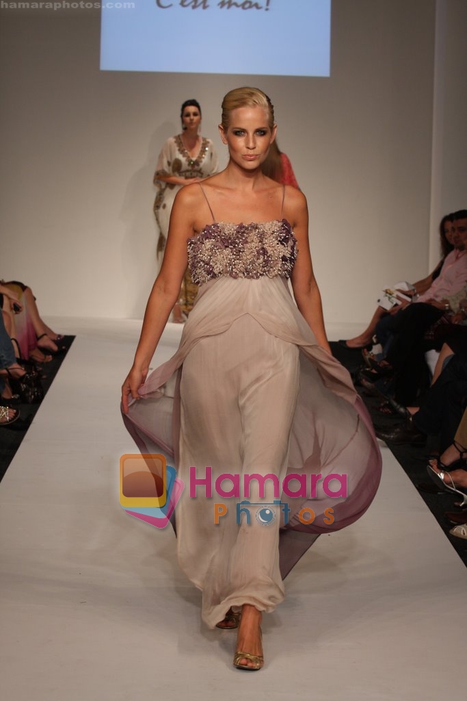 Model showcasing Cest Mois designer collection at Dubai Fashion Week on April 11th 2008 