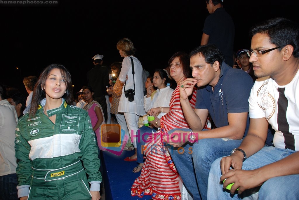 Sophie Chaudhry, Mohammad Azharuddin at Aston Martin test drive in Bandra Kurla Complex on April 19th 2008 