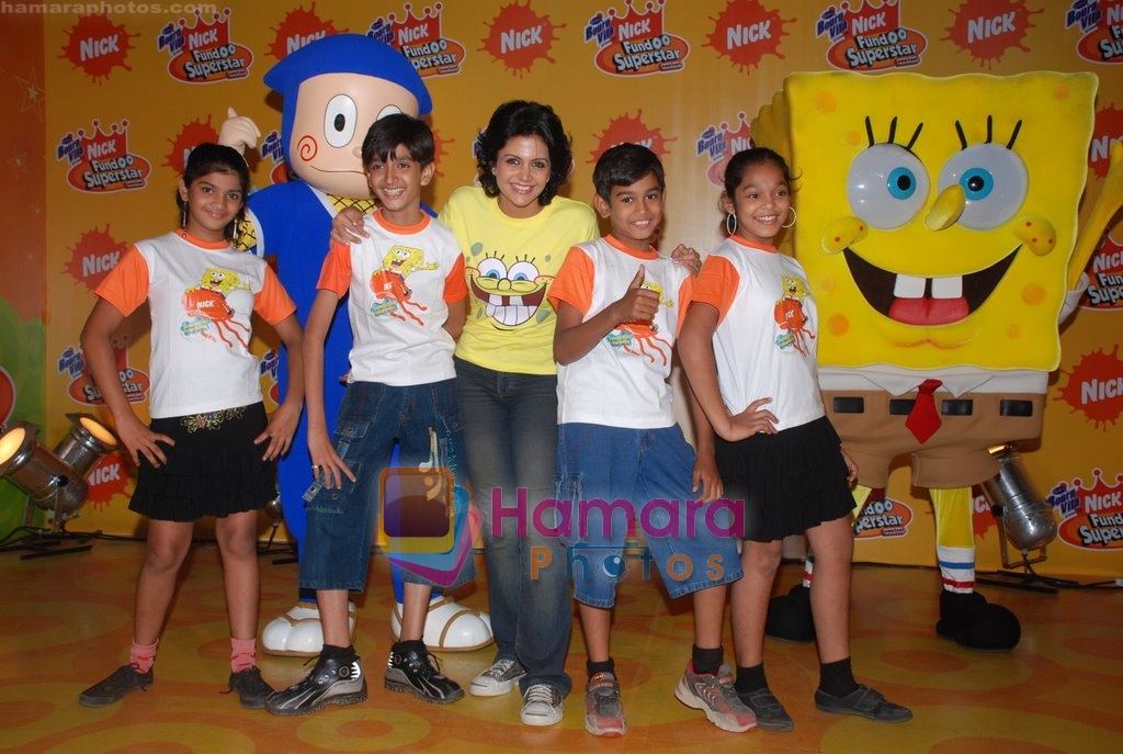 Mandira Bedi with Nick Fundoo star in  MTV office on May 6th 2008