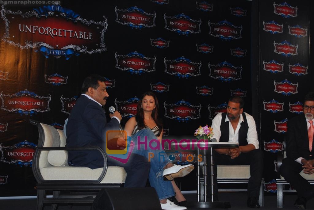 Aishwarya Rai Bachchan, Akshay Kumar, Amitabh Bachchan at The Unforgettable Tour Press Meet at IIFA
