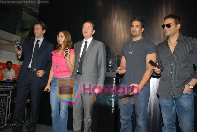 Arbaaz Khan, Kim Sharma, Upen Patel at the launch of Porsche first mobile phone in Kemps Corner on June 27th 2008