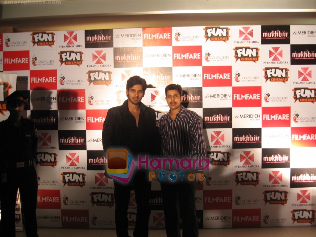 Sameer Dattani & Mani Shankar addressing the Media at Mukhbir Premiere in Fun Cinemas North Square, Delhi on July 8th 2008