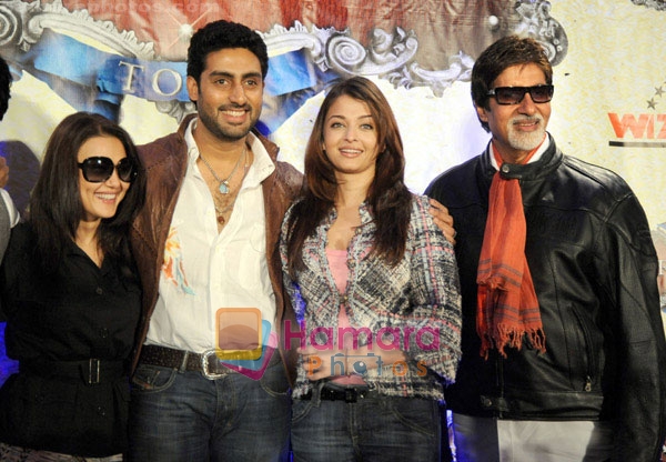 Preity Zinta, Abhishek Bachchan, Aishwarya Rai, Amitabh Bachchan at The Unforgettable Tour Press Conference at the Hilton Hotel in Toronto, Canada on July 17, 2008 