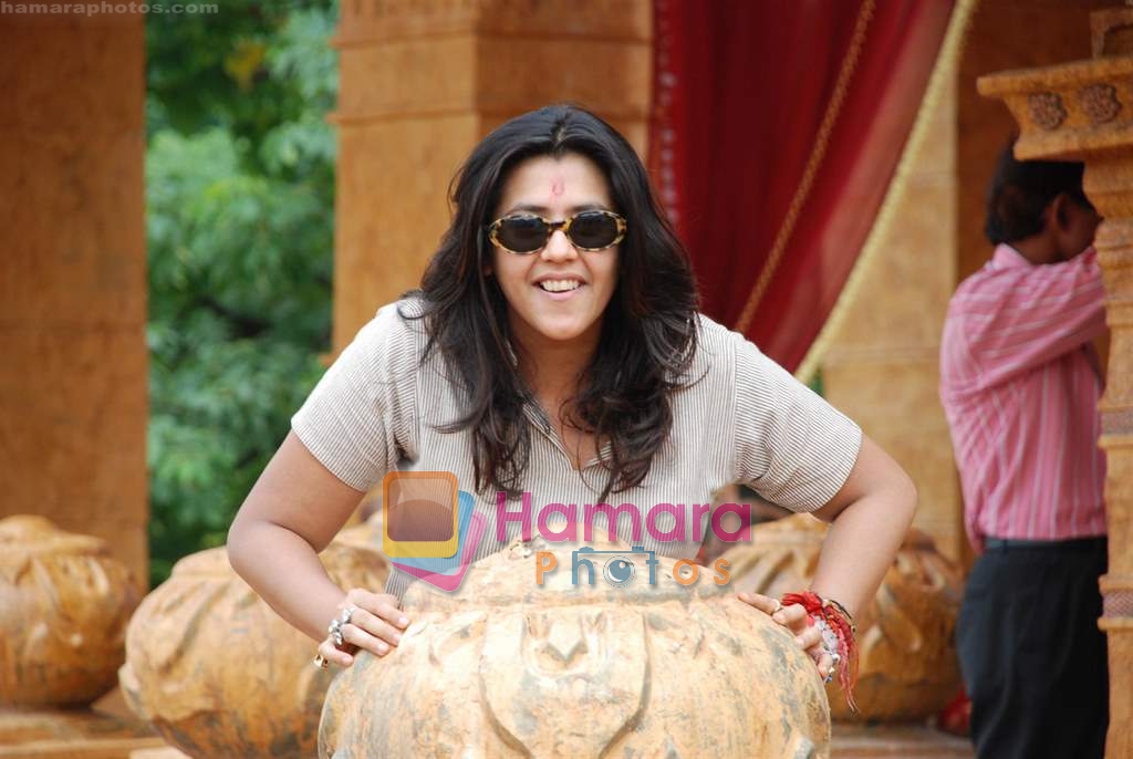 Ekta Kapoor on the sets of Mahabratha on the occasion of Janmashtami in Film City on August 24th 2008 