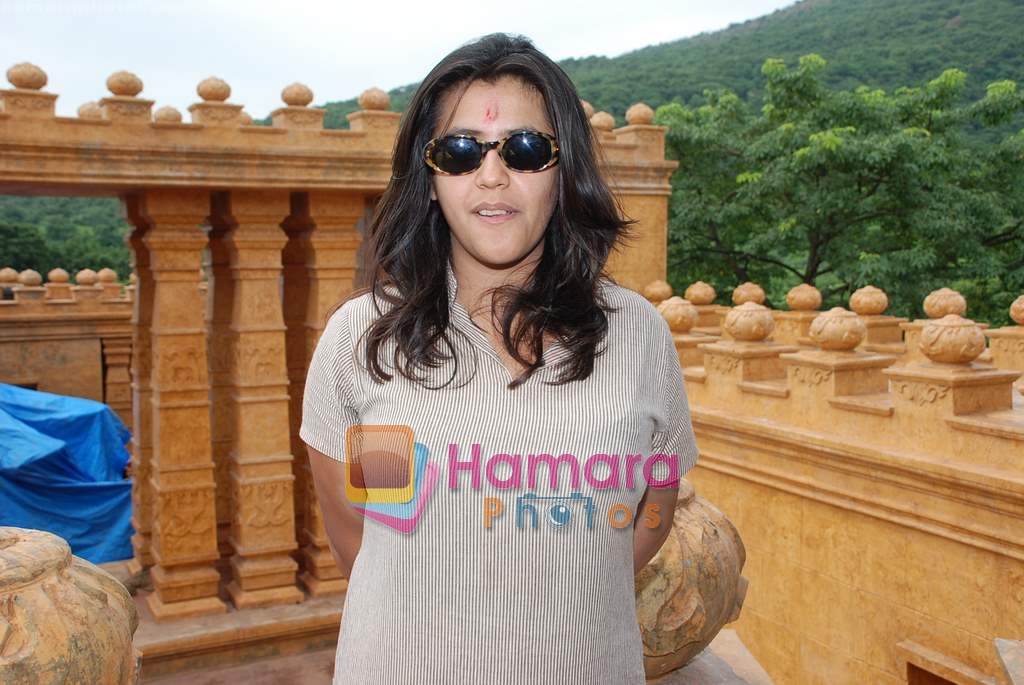 Ekta Kapoor on the sets of Mahabratha on the occasion of Janmashtami in Film City on August 24th 2008 