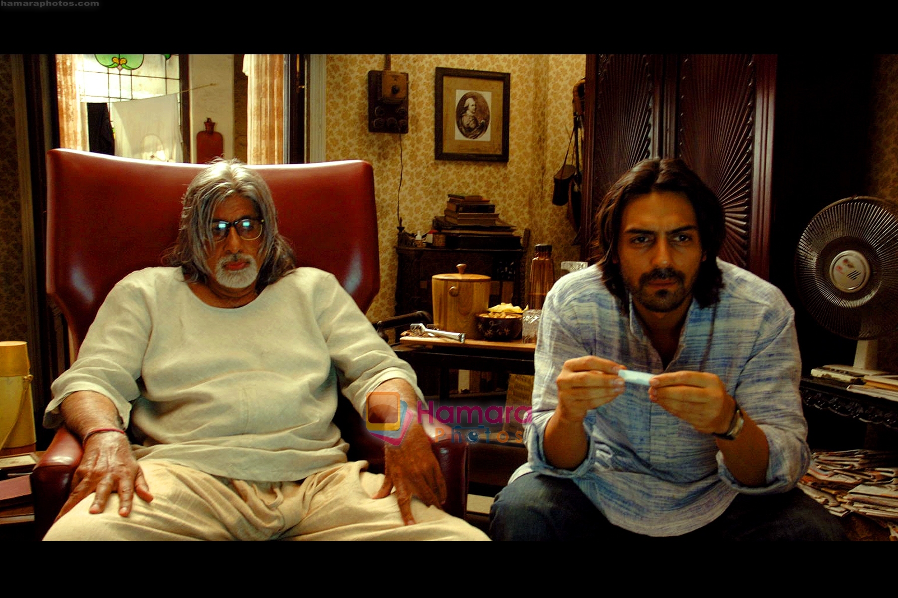 Amitabh Bachchan, Arjun Rampal on the sets of movie The Last Lear on 26th August 2008 