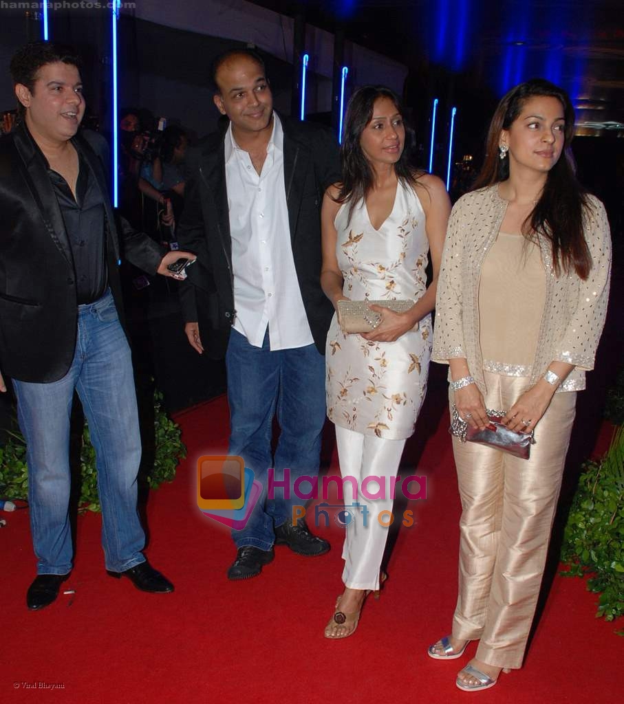 sajid khan, ashutosh, sunita gowarikar and juhi chawla at Rock On Premiere in IMAX Wadala on 28th August 2008