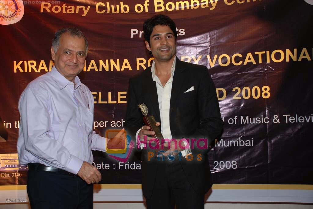 Rajeev Khandelwal during Bollywood honours by Rotary Club of Bombay Central in Mayfair on 29th August 2008 