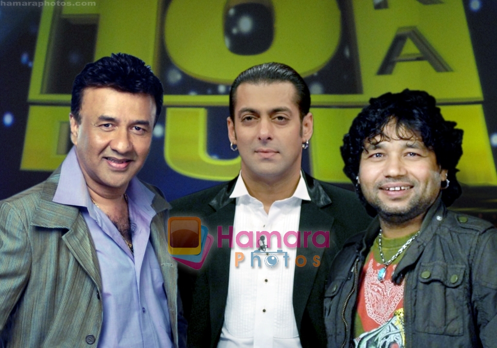 Anu Malik, Salman & Kailash Kher at Grand Finale of 10 Ka Dum 