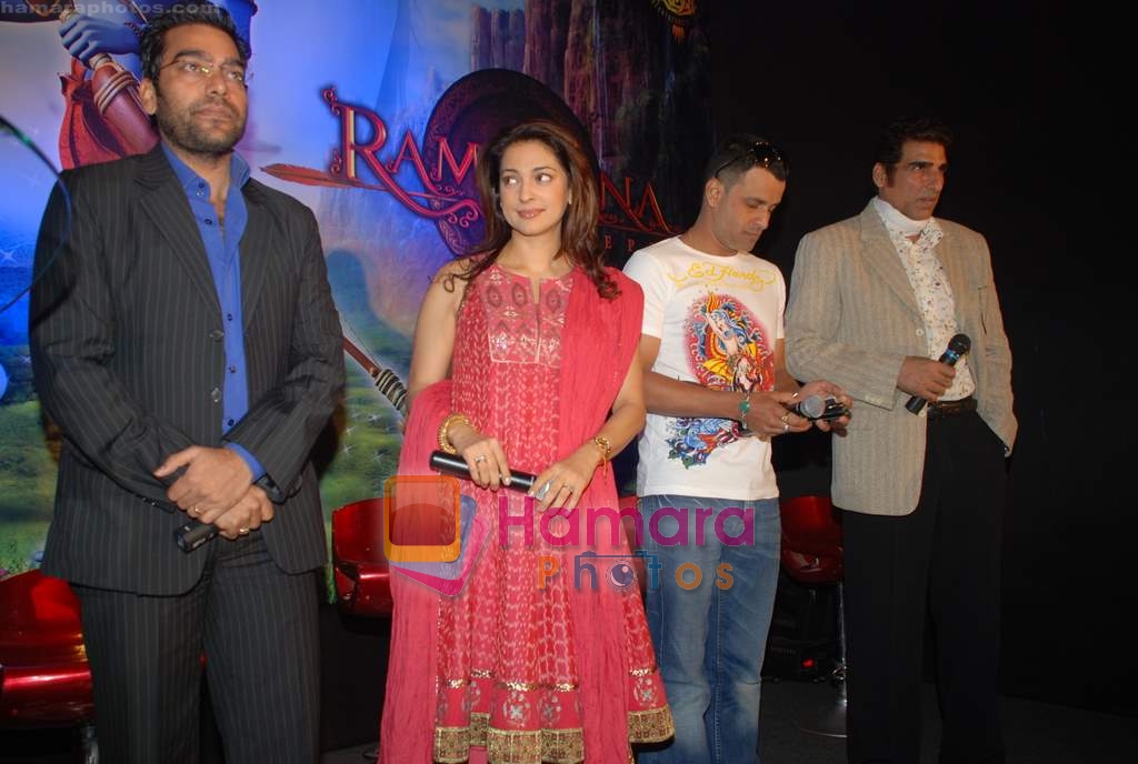 Ashutosh Rana, Manoj Bajpai, Juhi Chawla at the Launch of animation film Ramayana - The Epic in Grand Hyatt on 12th September 2008 