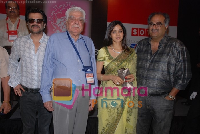 Anil Kapoor, Surinder Kapoor, Sridevi, Boney Kapoor at the 3rd annual conference on cinema tourismin The Leela Hotel, Andheri, Mumbai on 16th October 2008 