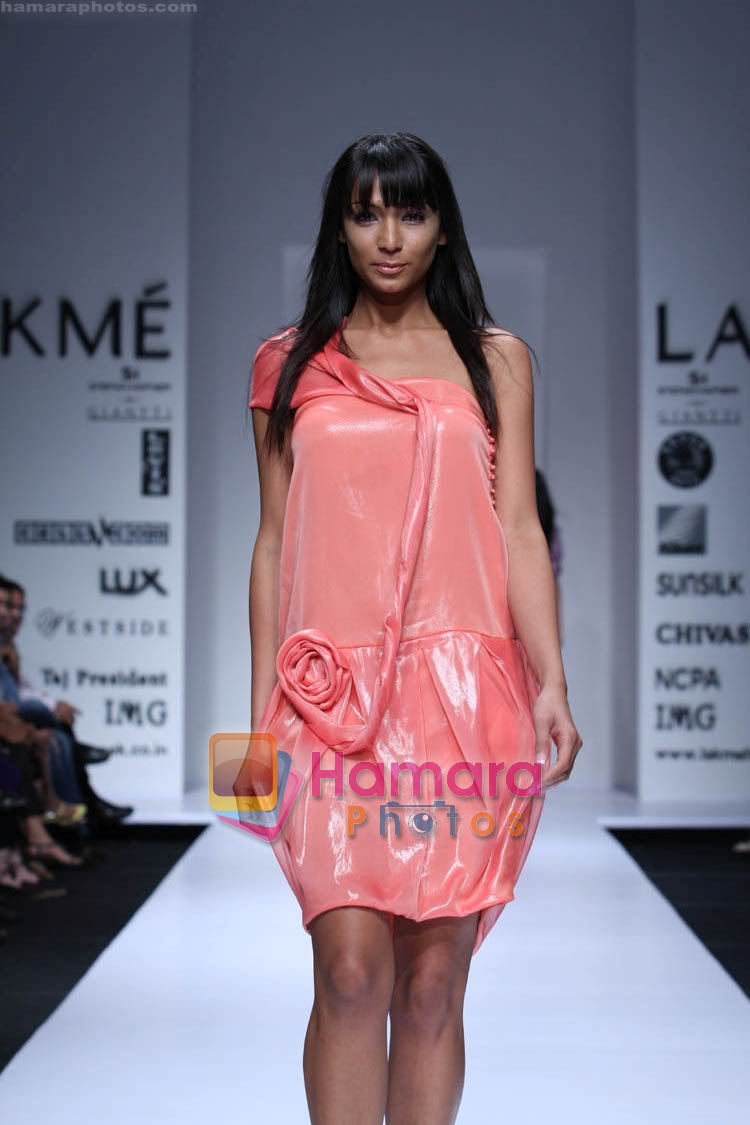Model walk the ramp for Drashta Sarvaiya's collection  at Lakme Fashion Week 