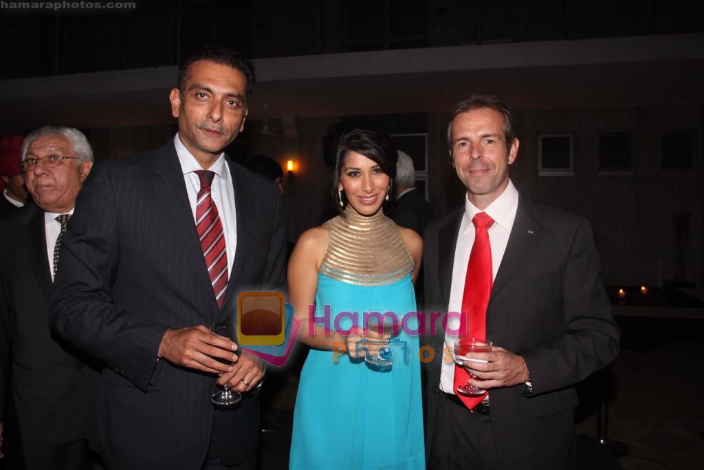 Ravi Shastri,Sophie and Benoit Tiers at Audi R8 car launch Party in Delhi on 12th November 2008