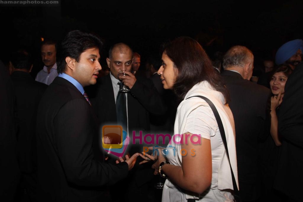 Jyotirditya Scindhia with a guest at Audi R8 car launch Party in Delhi on 12th November 2008