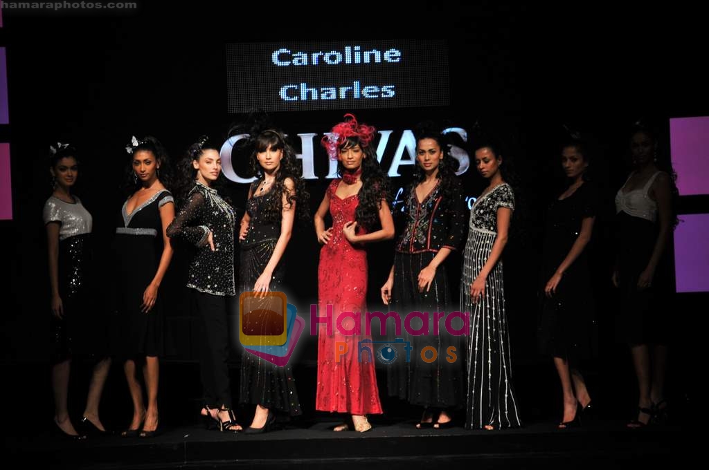 Model wallk the ramp for Caroline Charles at Chivas Fashion tour in Delhi on 19th November 2008