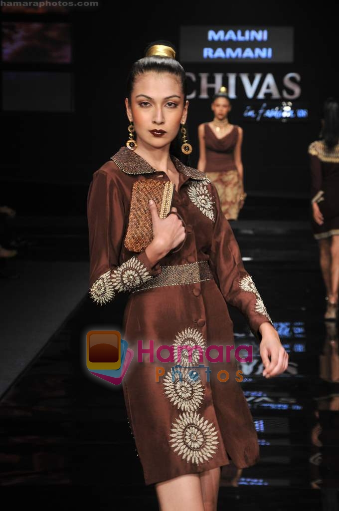 Model wallk the ramp for Malini Ramani at Chivas Fashion tour in Delhi on 19th November 2008