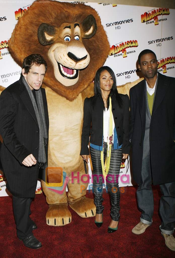Ben Stiller, Chris Rock and Jada Pinkett Smith at Madagascar 2 premiere ...
