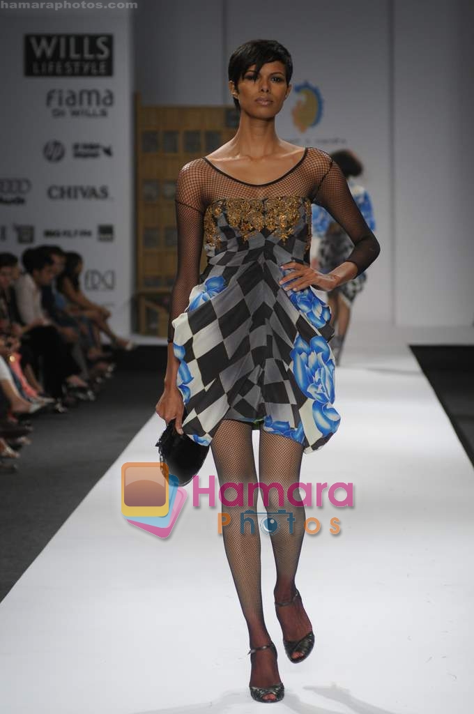 Models Showcasing Designs of Hemant and Nandita during Wills Fashion Week on Oct 19, 2008 
