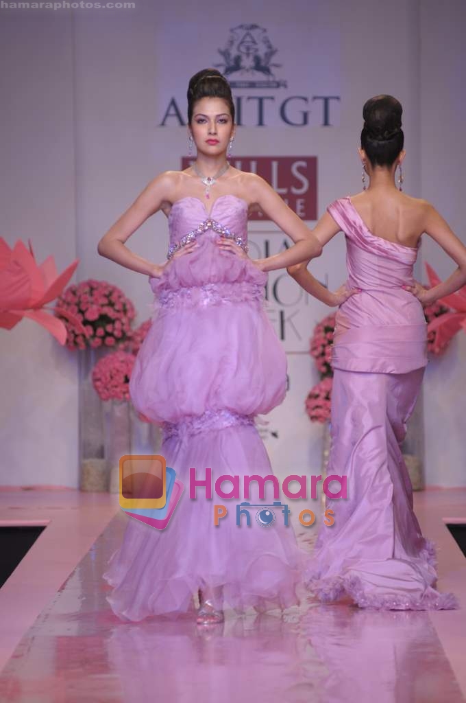 Models showcasing designs of Amit GT on Oct 19, 2008 