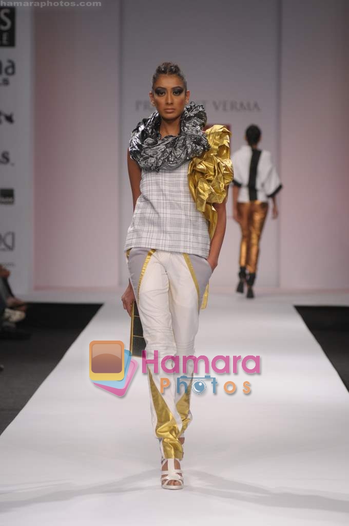 Model walk the ramp for Prashant Verma at Wills Fashion Week 