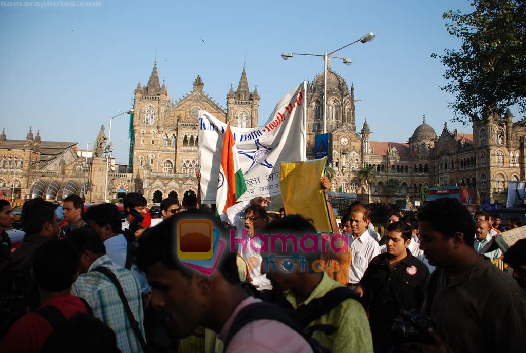 at Lok Satta Andolan march in Gateway Of India on 6th December 2008 