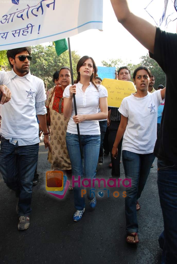 Dia Mirza at Lok Satta Andolan march in Gateway Of India on 6th December 2008 
