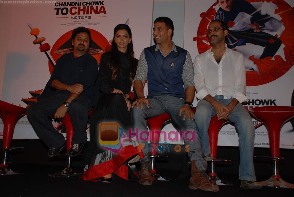 Akshay Kumar, Deepika Padukone, Rohan Sippy at the Music Launch of movie Chandni Chowk to China on 9th December 2008 