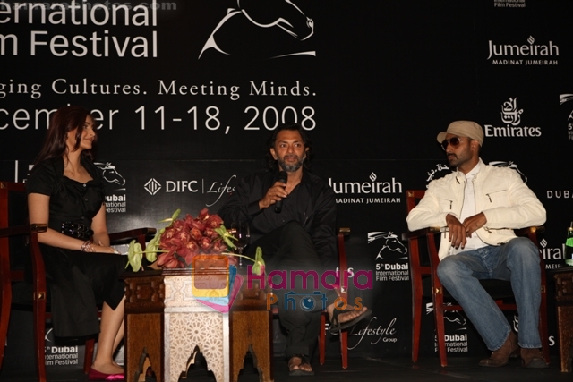 Abhishek Bachchan, Sonam Kapoor, Rakeysh Omprakash Mehra at Dilli 6 press meet in Dubai on 15th December 2008 