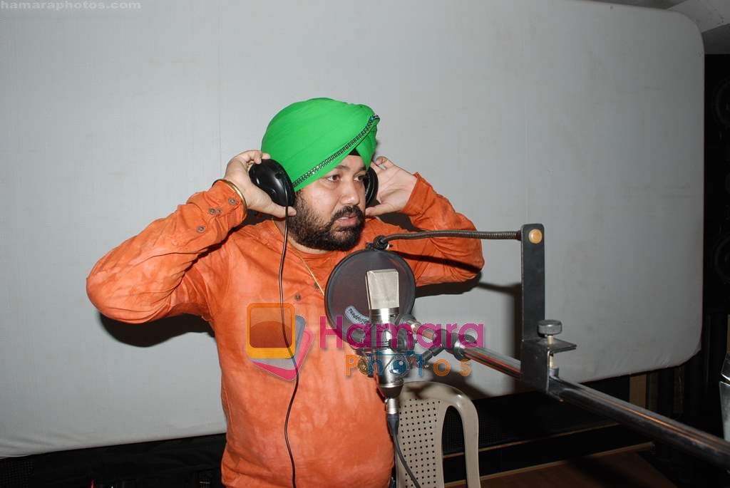 Daler Mehndi at the song recording of _Jaago India_ as part of Mission Shanti in Sound City on 17th December 2008 