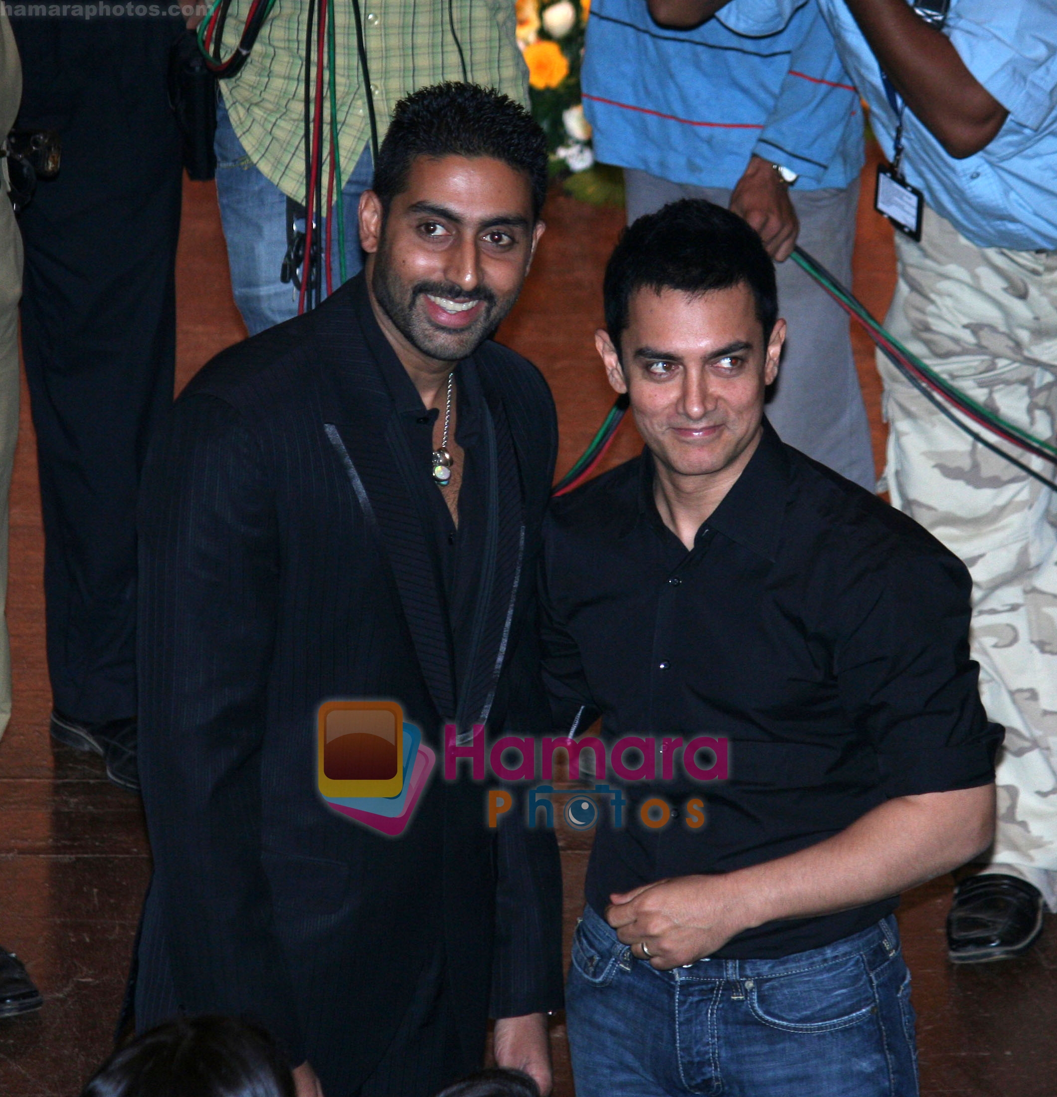 Abhishek Bachchan, Aamir Khan at bachchanalia book launch on 3rd Jan 2009 